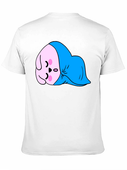 Cute Sleeping Kawaii Character Black T-Shirt