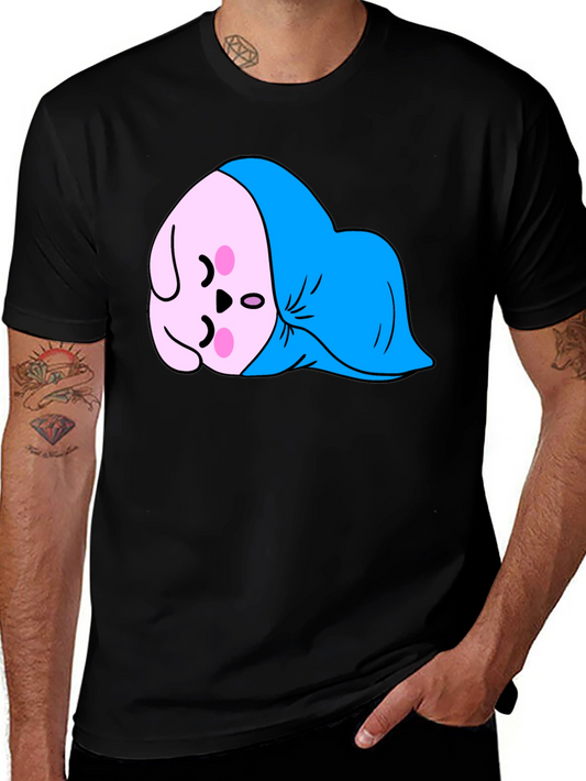 Cute Sleeping Kawaii Character Black T-Shirt