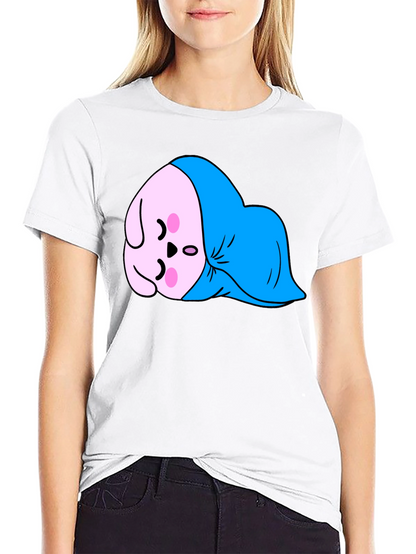 Cute Sleeping Kawaii Character Black T-Shirt