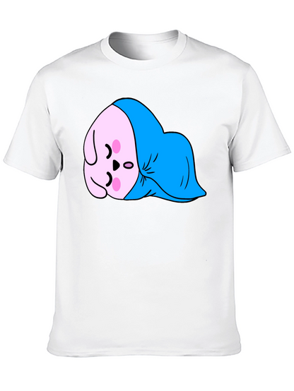 Cute Sleeping Kawaii Character Black T-Shirt