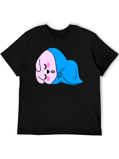 Cute Sleeping Kawaii Character Black T-Shirt