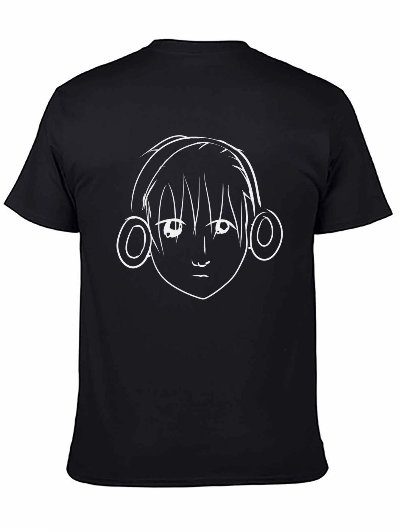 Anime Style Graphic Tee - Black