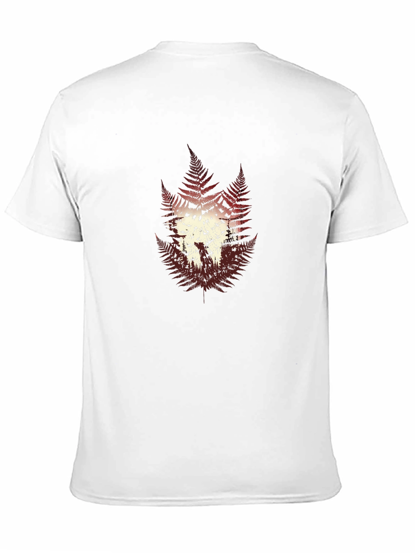 Fern Forest Graphic Print Mens Black T-Shirt