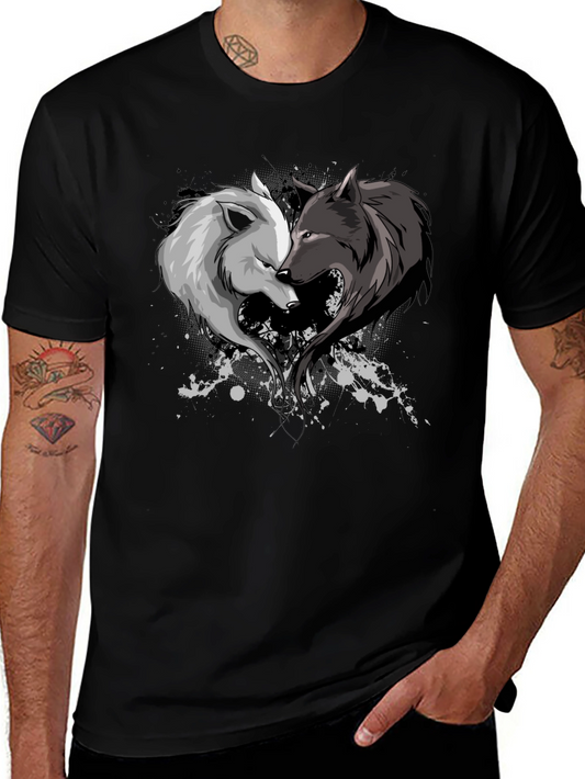 Yin Yang Wolf Couple Graphic Tee