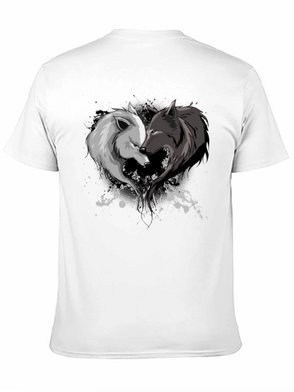 Yin Yang Wolf Couple Graphic Tee