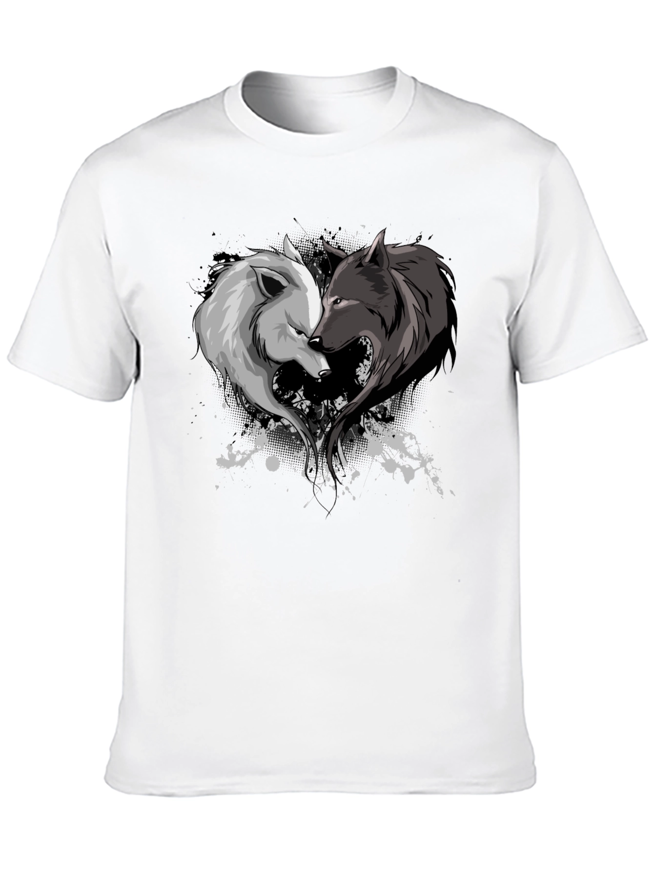 Yin Yang Wolf Couple Graphic Tee