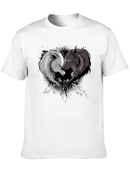 Yin Yang Wolf Couple Graphic Tee