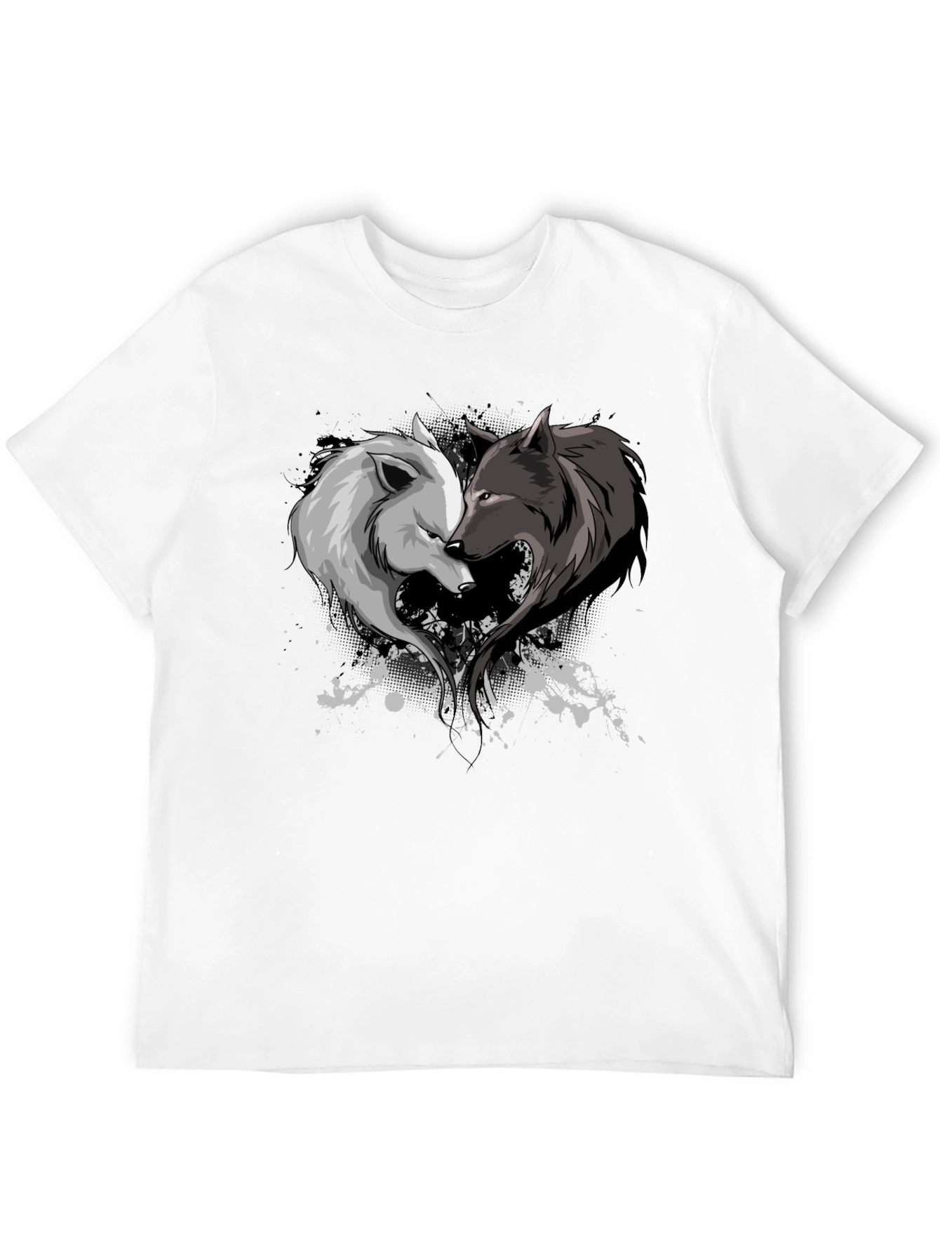 Yin Yang Wolf Couple Graphic Tee