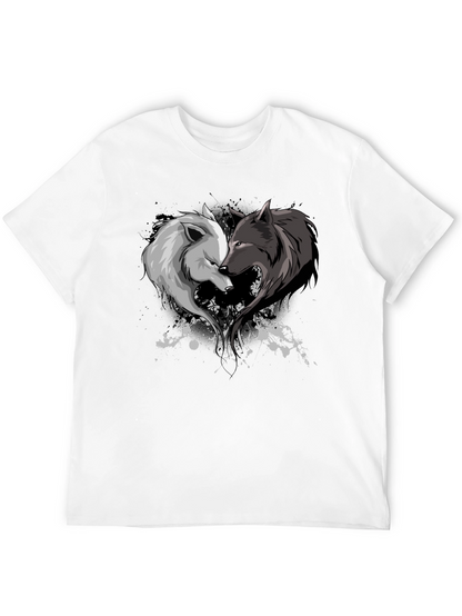 Yin Yang Wolf Couple Graphic Tee