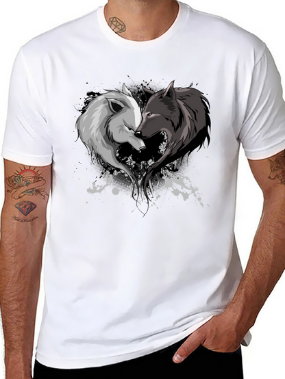Yin Yang Wolf Couple Graphic Tee