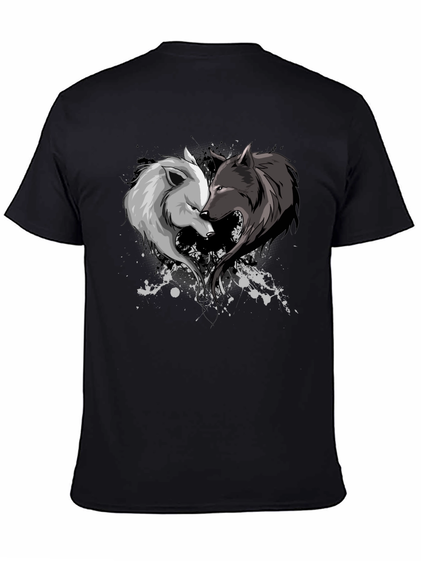Yin Yang Wolf Couple Graphic Tee