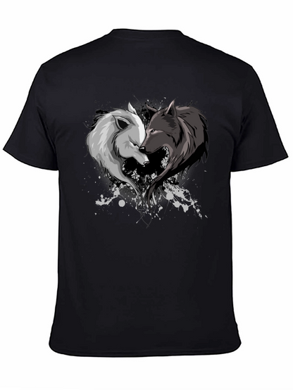 Yin Yang Wolf Couple Graphic Tee