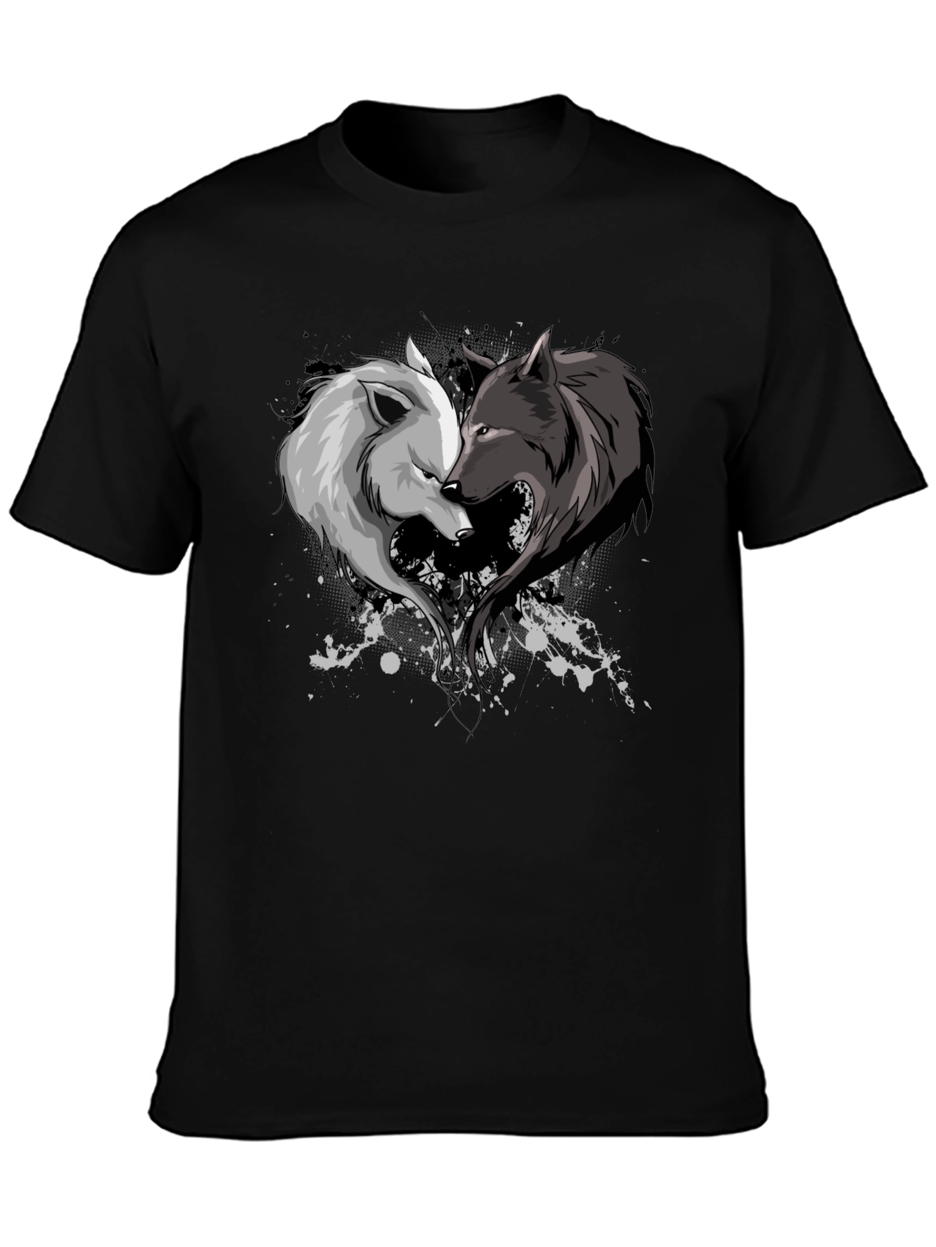 Yin Yang Wolf Couple Graphic Tee