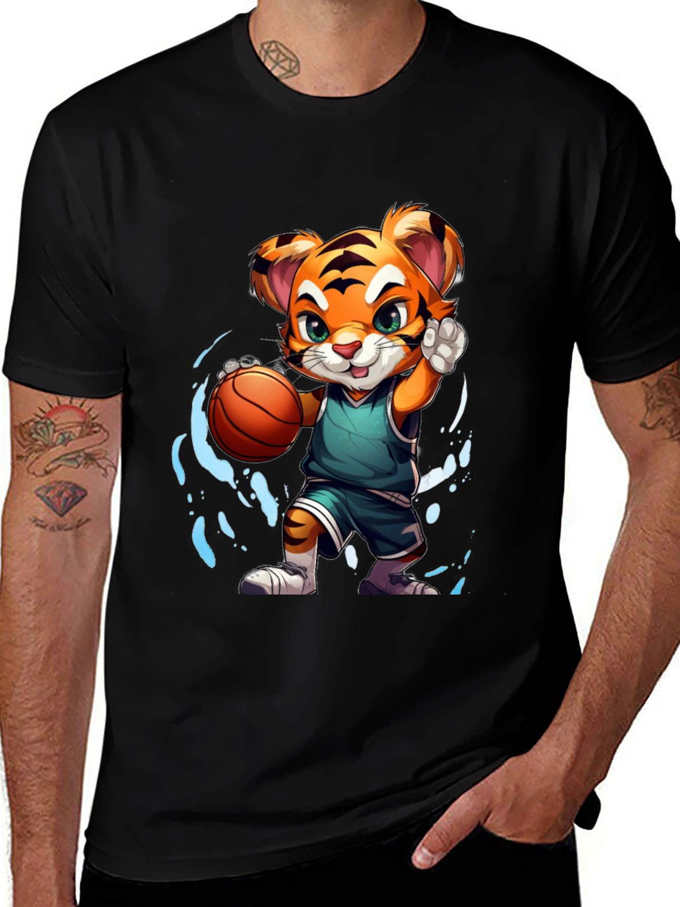 Basketball Tiger Graphic T-Shirt