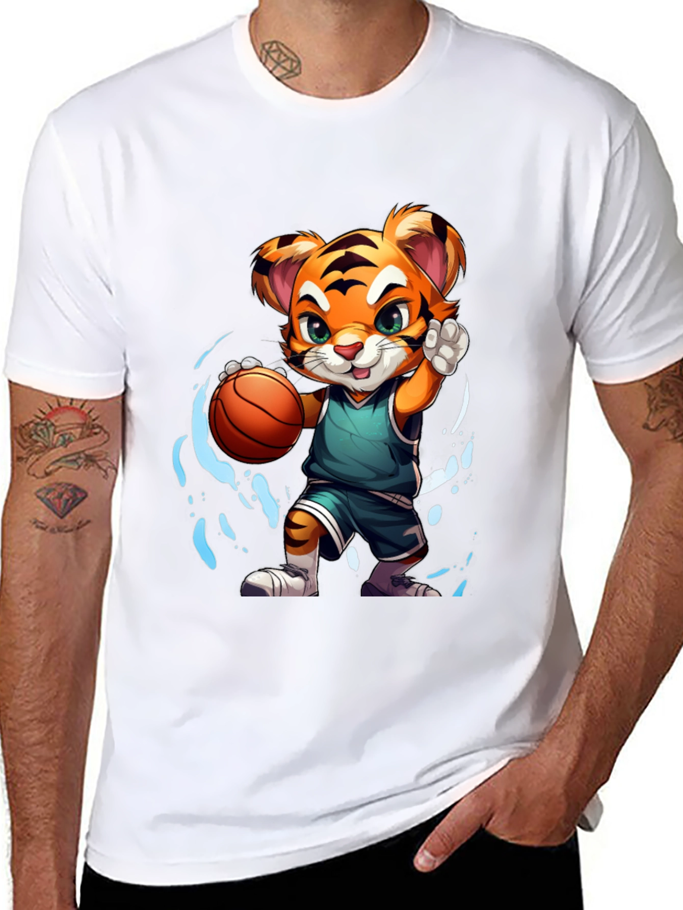 Basketball Tiger Graphic T-Shirt
