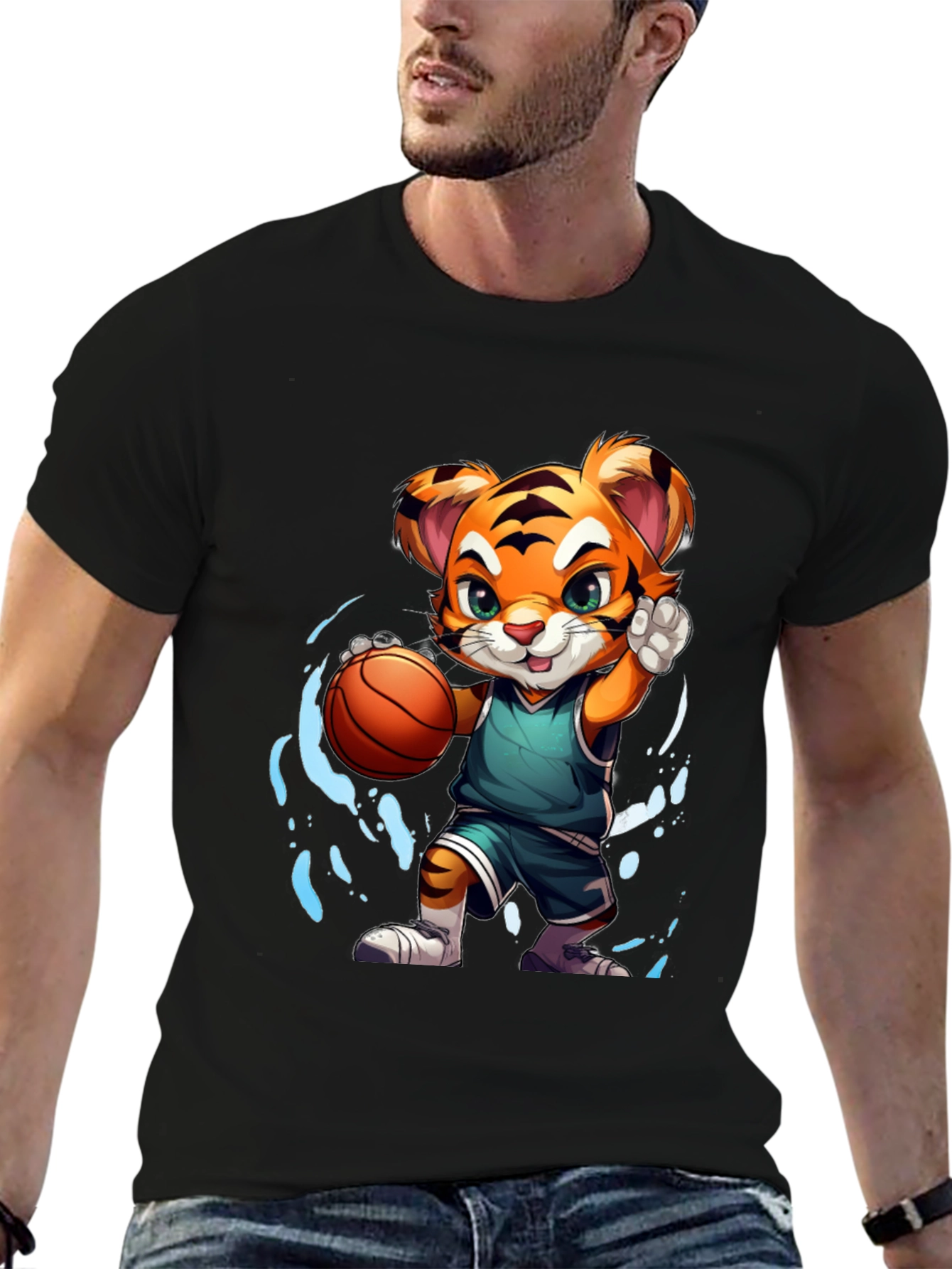 Basketball Tiger Graphic T-Shirt