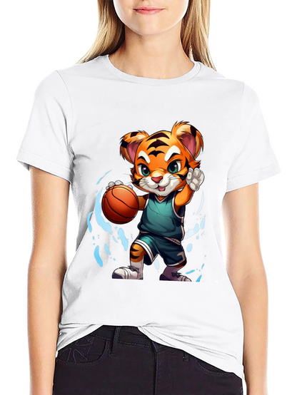 Basketball Tiger Graphic T-Shirt