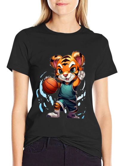 Basketball Tiger Graphic T-Shirt