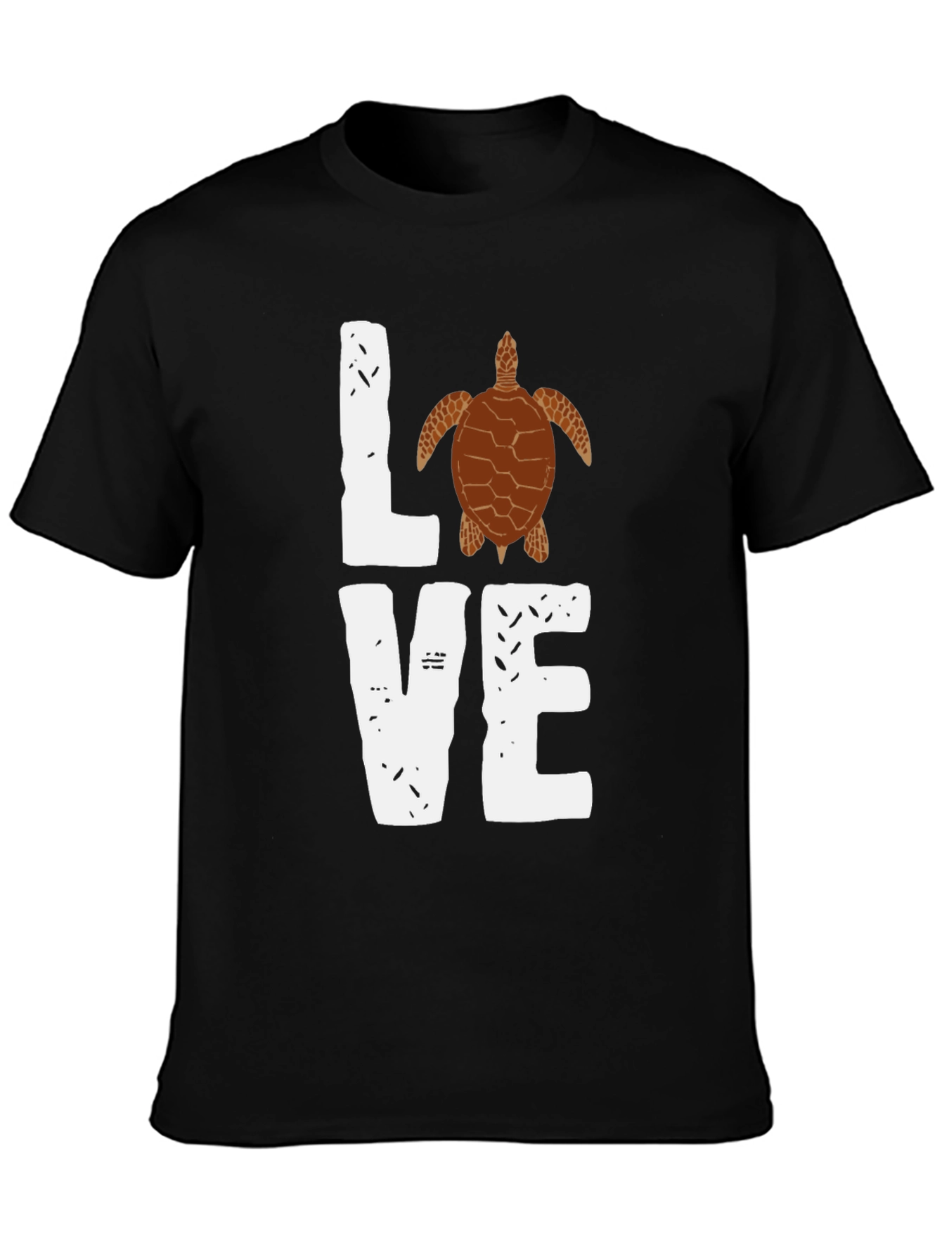 Love Turtle Graphic T-Shirt - Trendy Black Tee