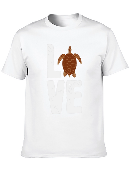 Love Turtle Graphic T-Shirt - Trendy Black Tee
