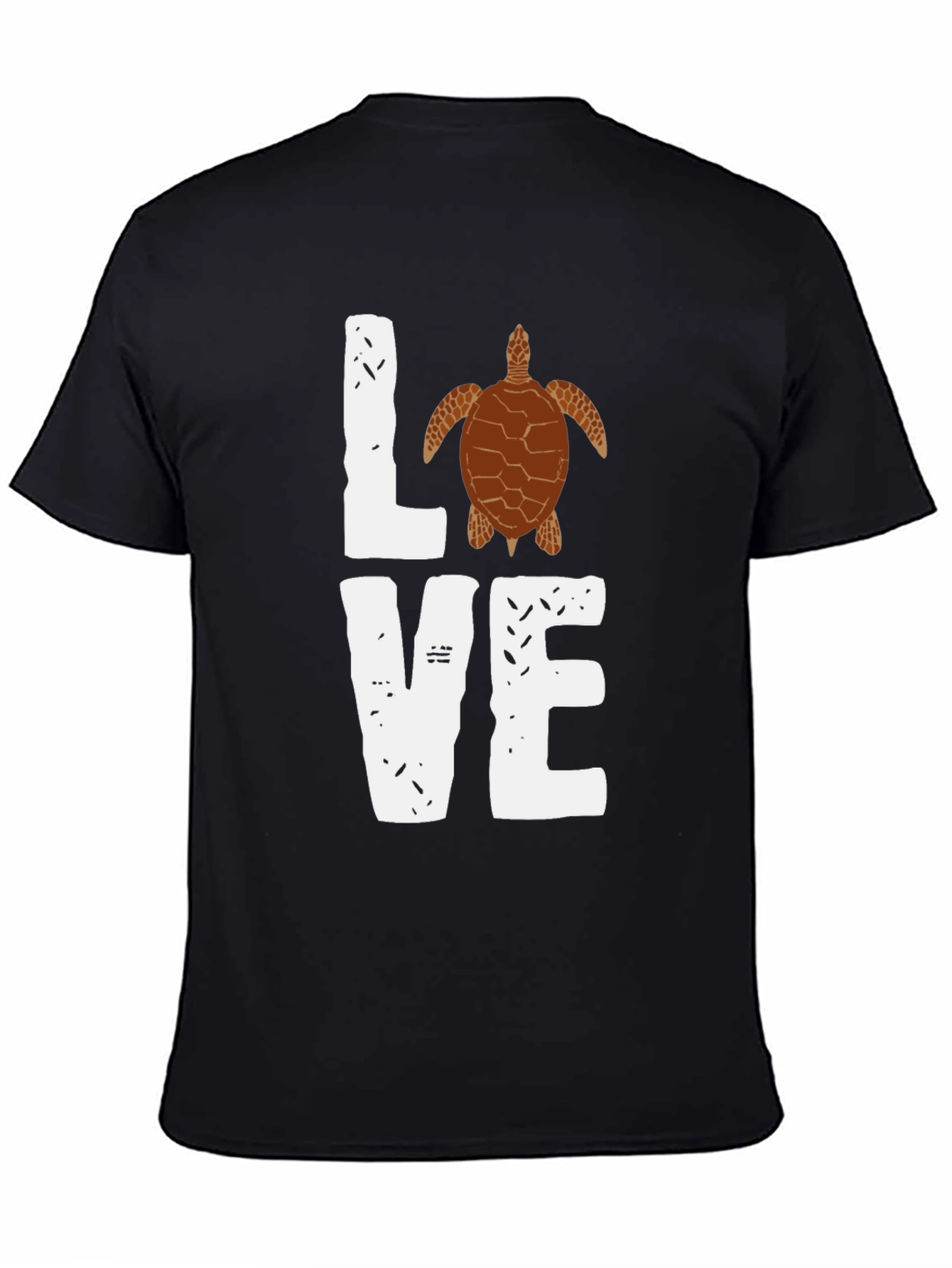 Love Turtle Graphic T-Shirt - Trendy Black Tee