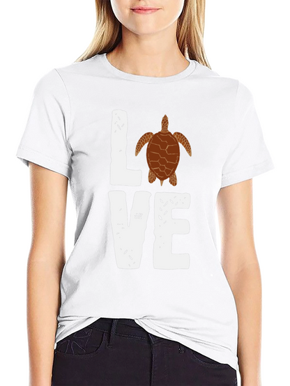 Love Turtle Graphic T-Shirt - Trendy Black Tee