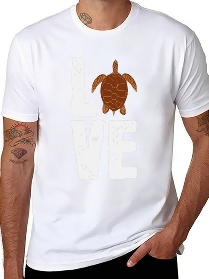 Love Turtle Graphic T-Shirt - Trendy Black Tee