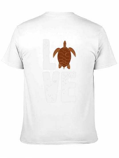 Love Turtle Graphic T-Shirt - Trendy Black Tee
