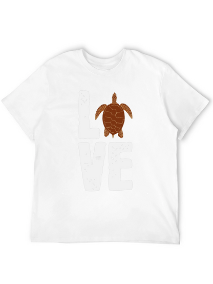 Love Turtle Graphic T-Shirt - Trendy Black Tee