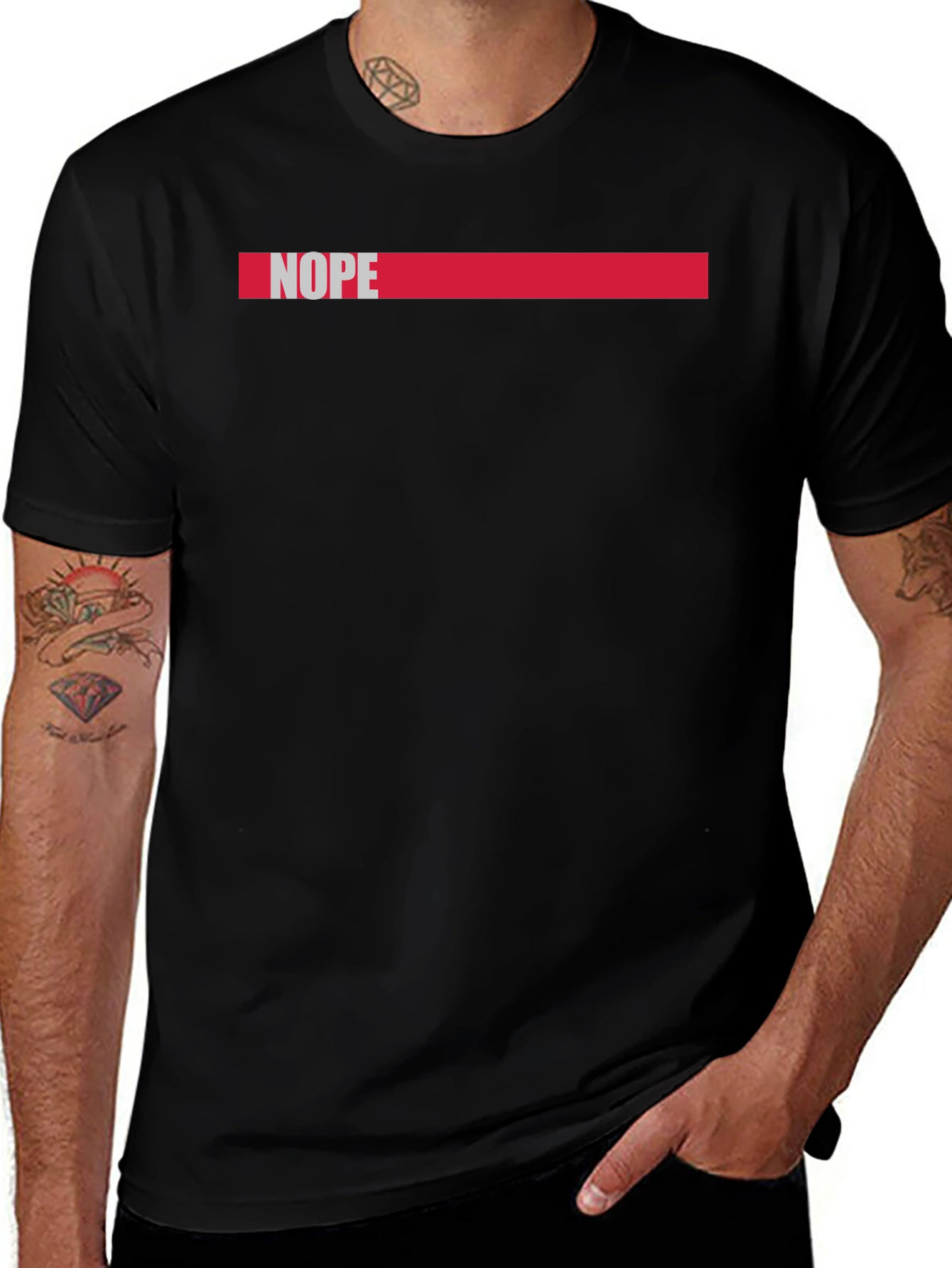 Nope Graphic Tee - Casual Black Cotton T-Shirt