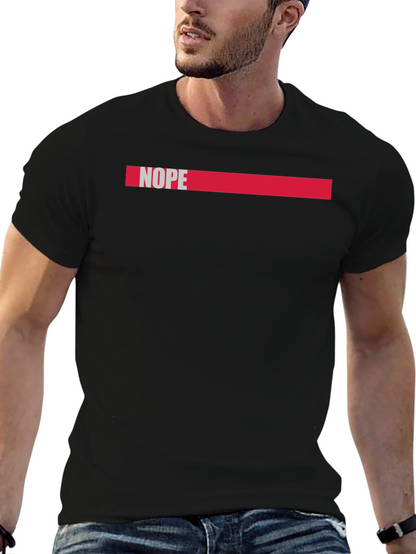 Nope Graphic Tee - Casual Black Cotton T-Shirt