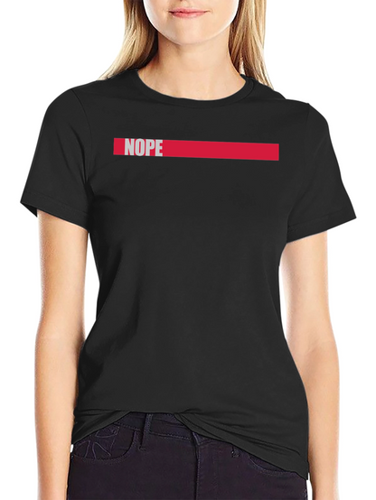Nope Graphic Tee - Casual Black Cotton T-Shirt