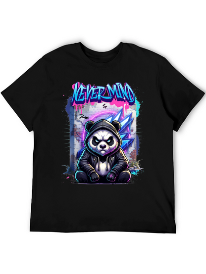 Never Mind Panda Graphic Black T-Shirt
