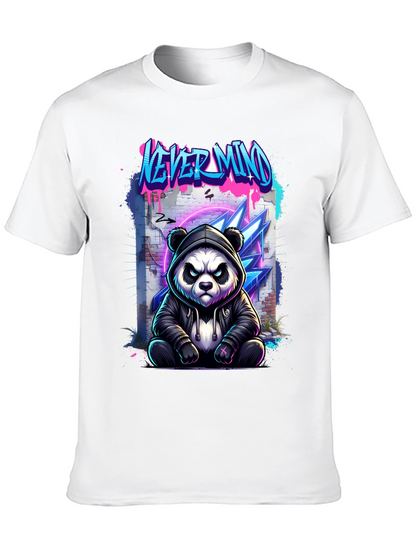 Never Mind Panda Graphic Black T-Shirt
