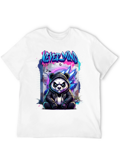 Never Mind Panda Graphic Black T-Shirt