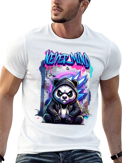 Never Mind Panda Graphic Black T-Shirt