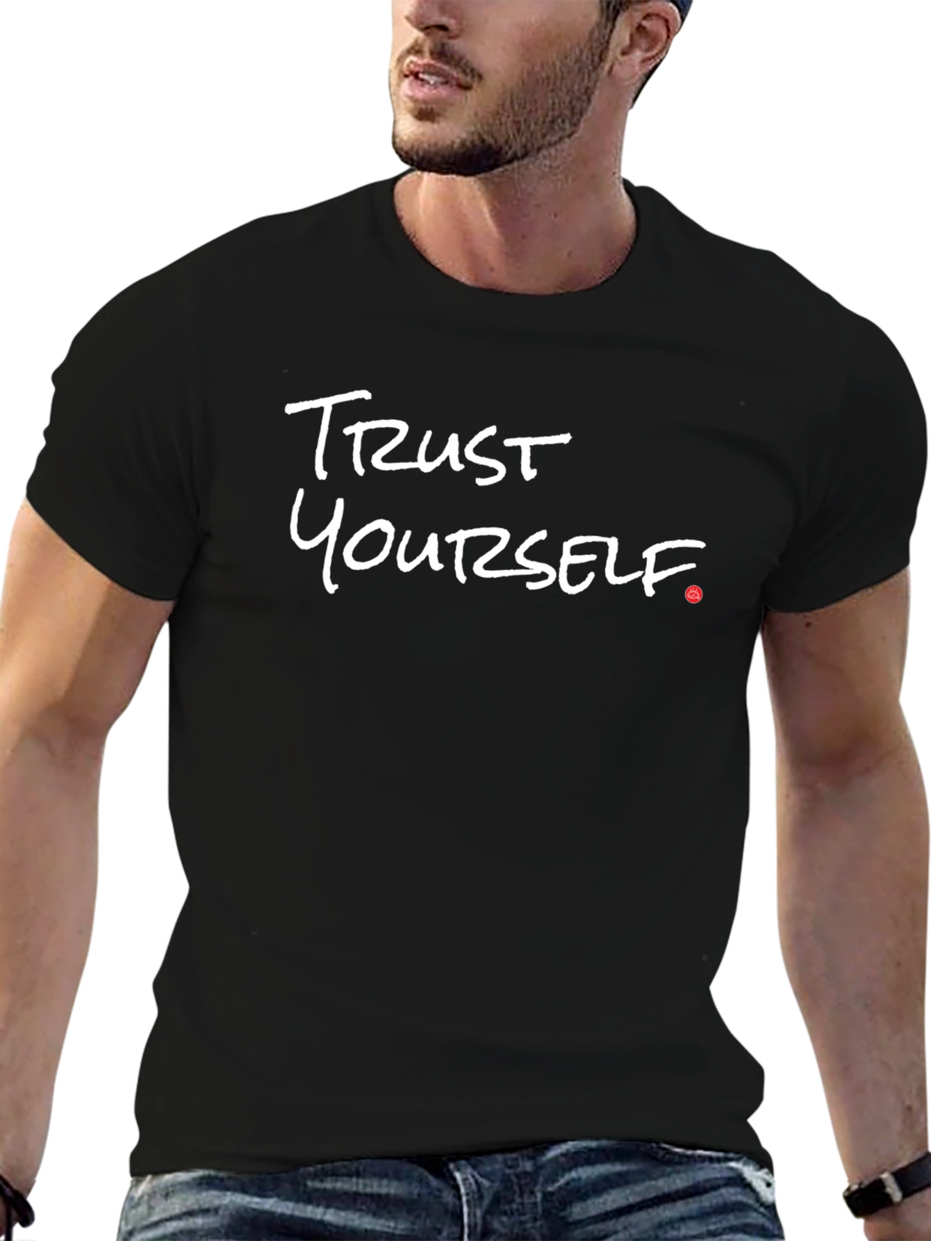 Trust Yourself Black Graphic Tee - Motivational