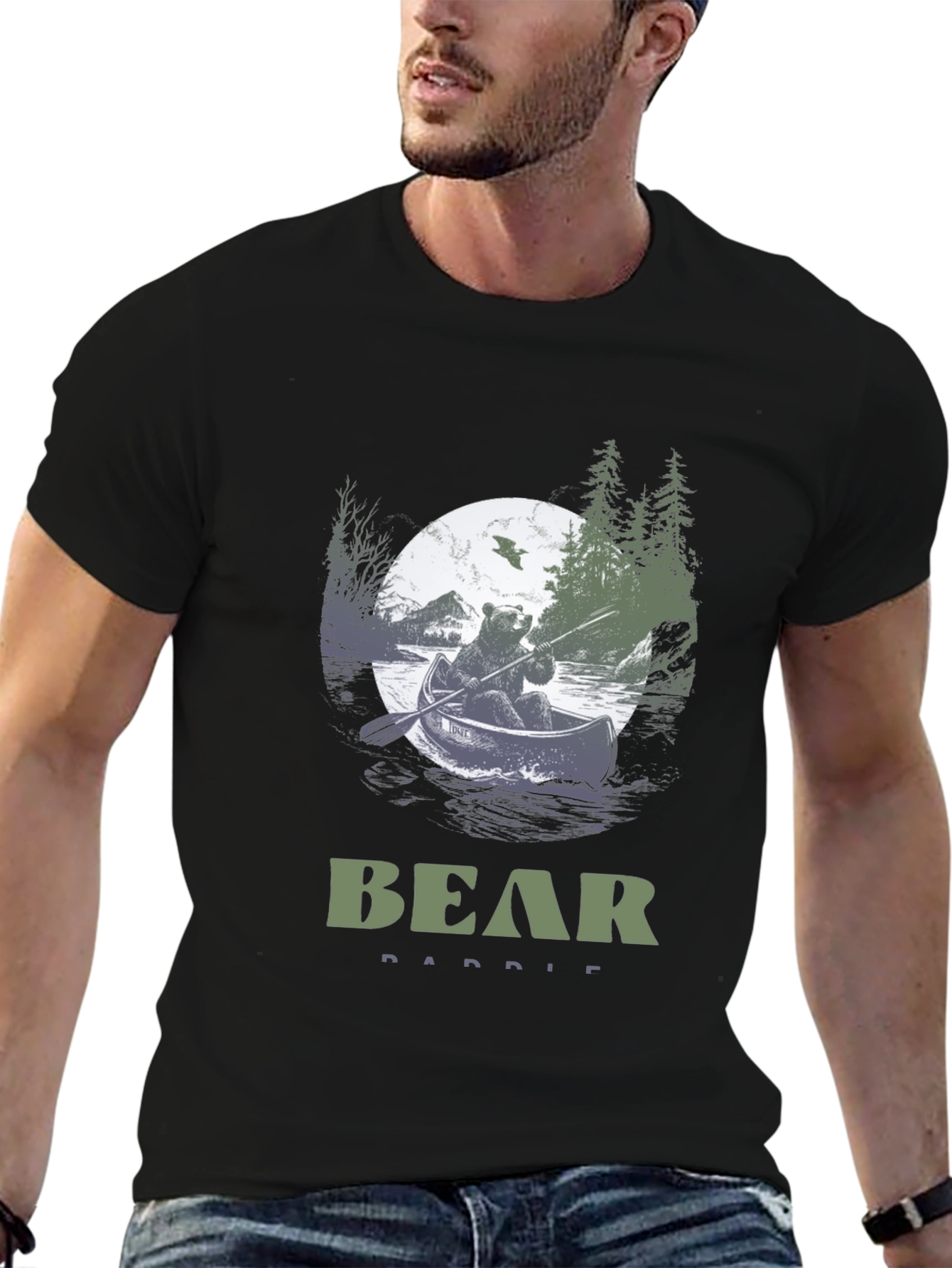 Bear Paddle T-Shirt - Nature Design