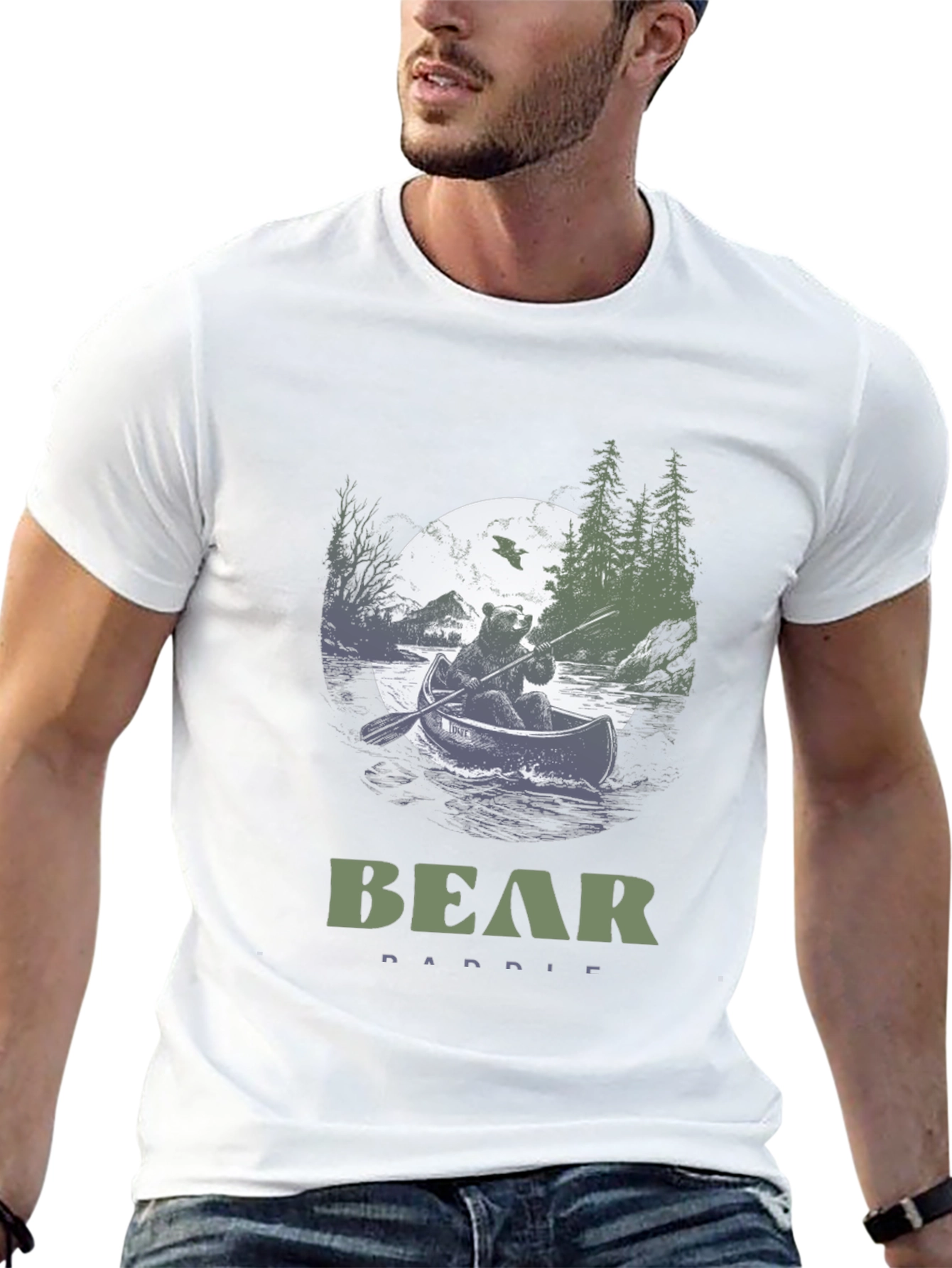 Bear Paddle T-Shirt - Nature Design