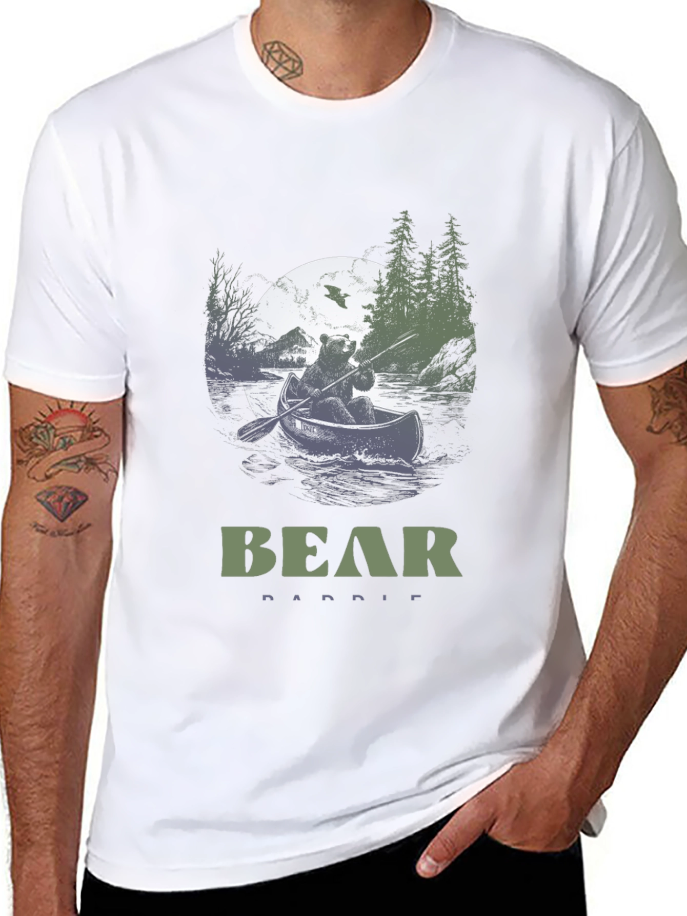 Bear Paddle T-Shirt - Nature Design
