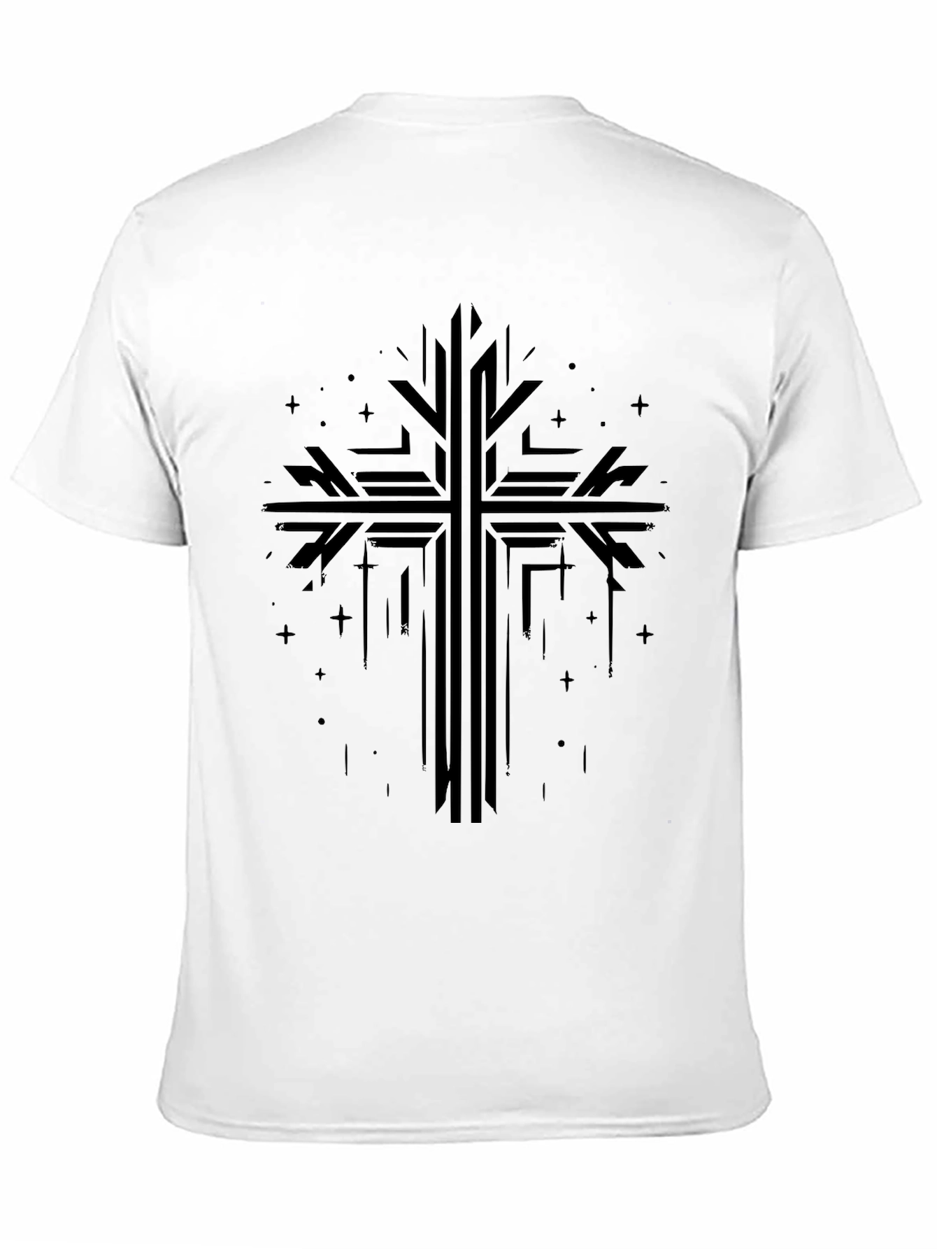 Geometric Cross Graphic Tee - Stylish Religious Apparel