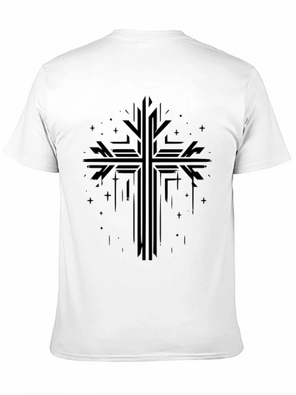 Geometric Cross Graphic Tee - Stylish Religious Apparel