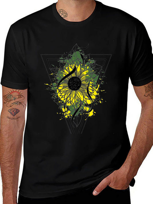Sunflower Graphic Tee - Modern Black T-Shirt