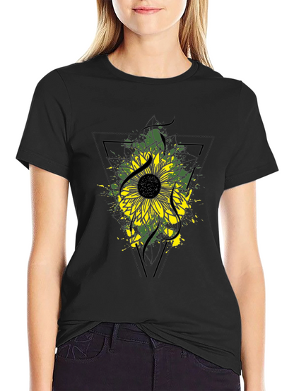 Sunflower Graphic Tee - Modern Black T-Shirt