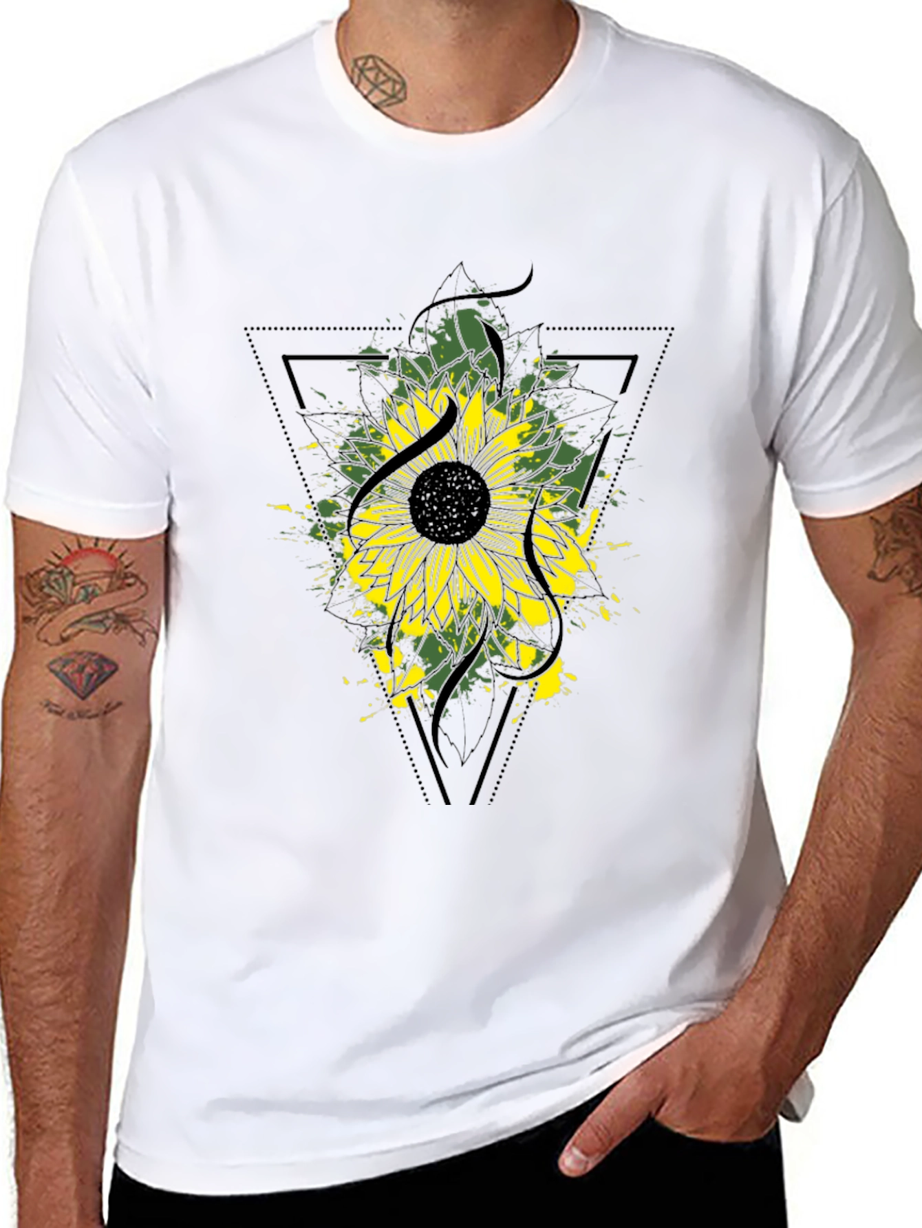 Sunflower Graphic Tee - Modern Black T-Shirt