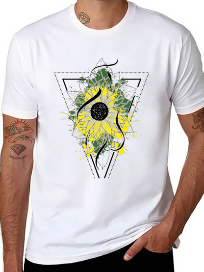 Sunflower Graphic Tee - Modern Black T-Shirt