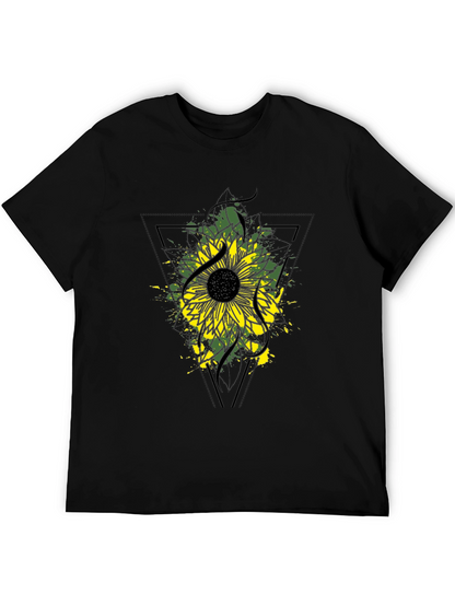 Sunflower Graphic Tee - Modern Black T-Shirt