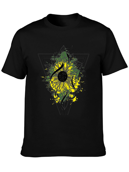 Sunflower Graphic Tee - Modern Black T-Shirt