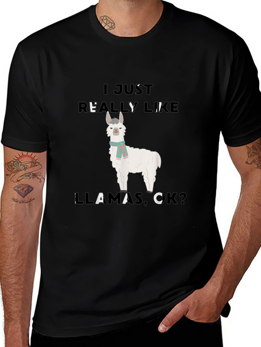 Llama Graphic Tee - I Just Really Like Llamas Ok?