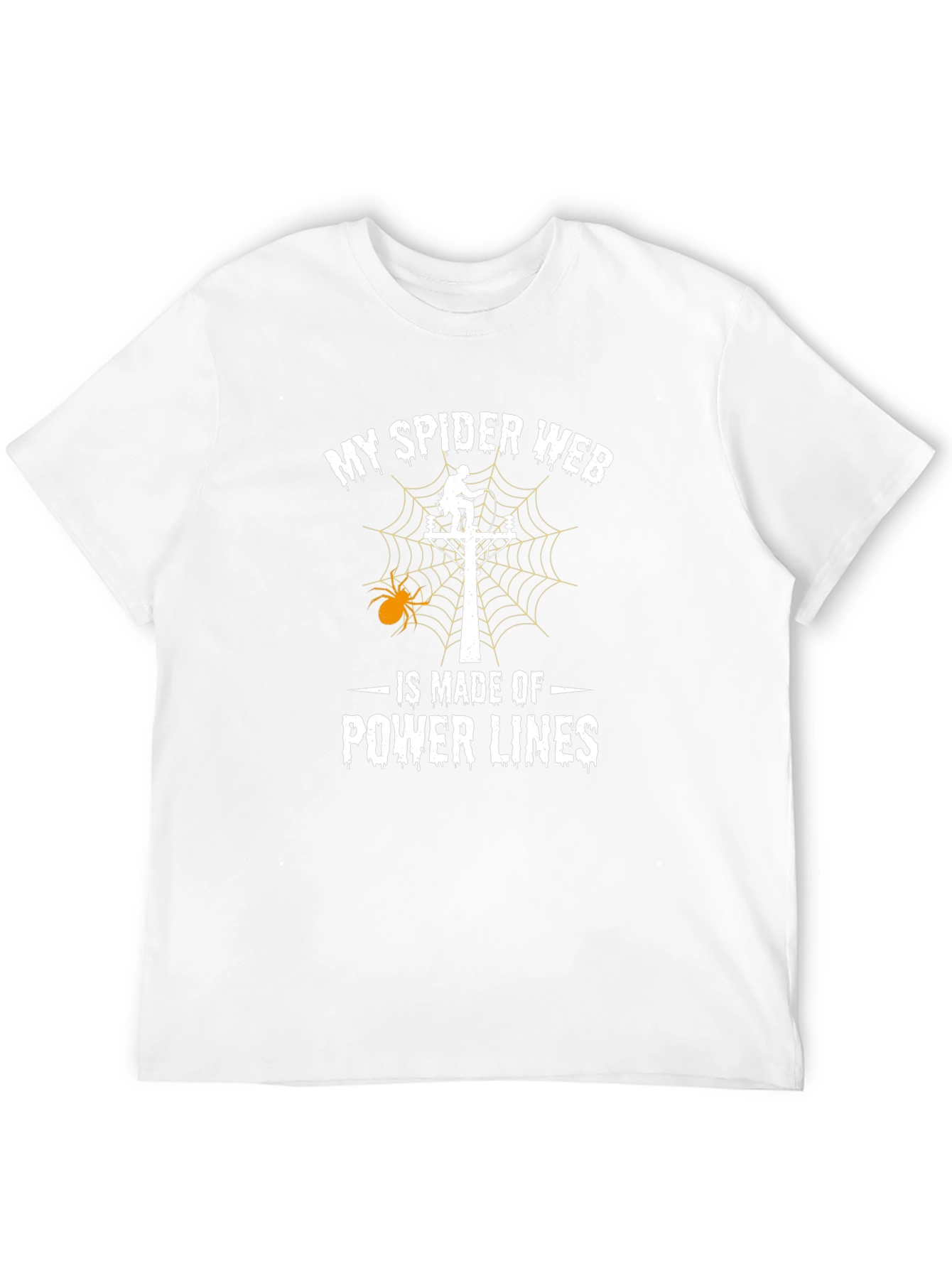 Power Line Spider Web T-Shirt Lineman Halloween Tee